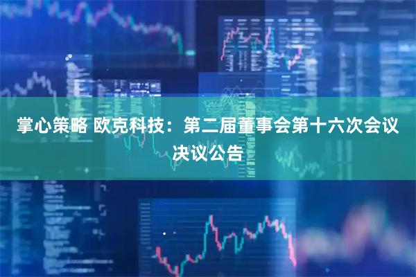 掌心策略 欧克科技：第二届董事会第十六次会议决议公告
