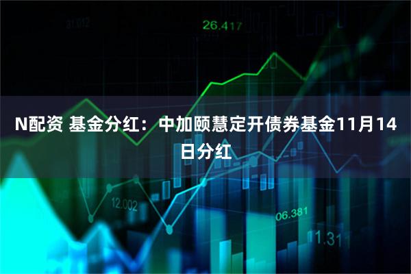 N配资 基金分红:中加颐慧定开债券基金11月14日分红